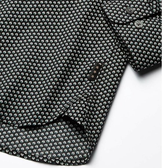 New JOHN VARVATOS Star USA Men's Rodney Geo Patterned Concealed Placket Button S - Picture 5 of 9